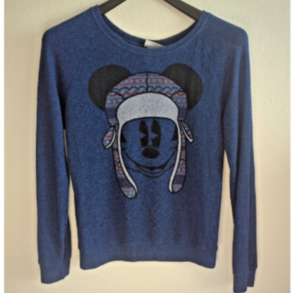 Disney Parks Sweater Womens Medium Blue Mickey Mouse Graphic Limited Edition